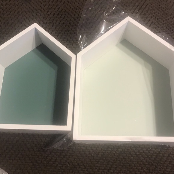 New Target Set of Two Painted Wood Houses, Insertable/Stackable Display Decor - Picture 2 of 16